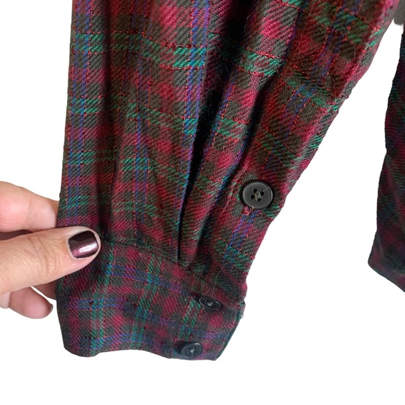 Madewell women shirt Medium Red Green Plaid Westlake Long sleeve button down - Picture 10 of 12